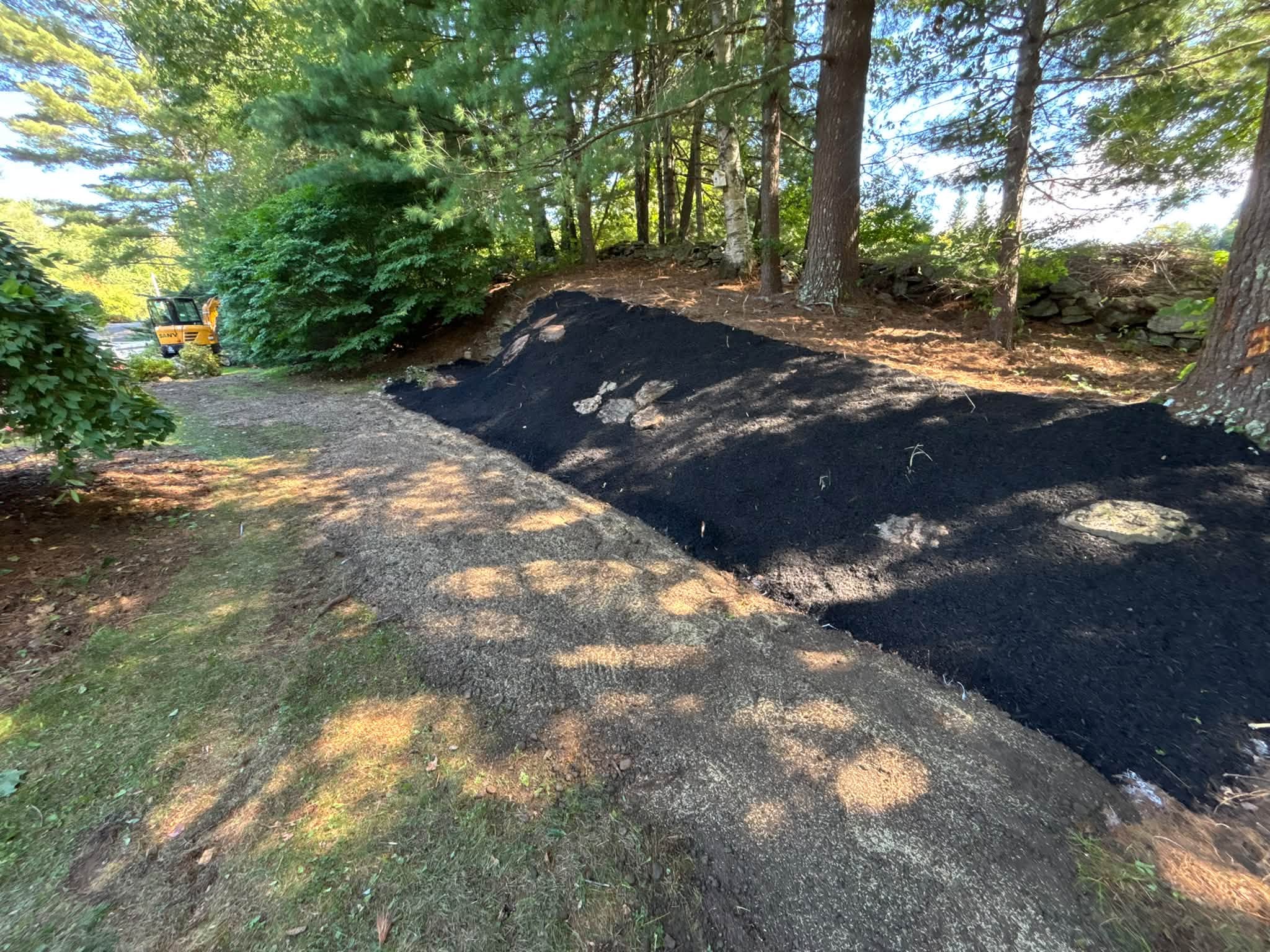 After — grass fully established along driveway, Spencer MA